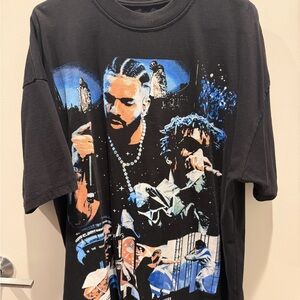 Men's Black and Blue Graphic Tee